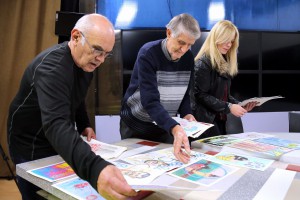 Radna atmosfera kod žirija konkursa "Dani savremene srpske karikature 2016"