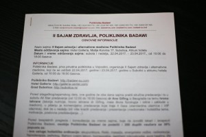 Najava održavanja II Sajma zdravlja