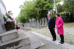 Polaganje venaca u Spomen parku povodom Dana pobede nad fašizmom