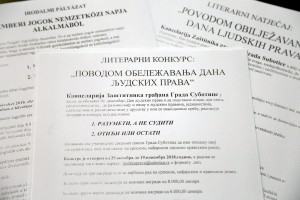 Najava objave literarnog Konkursa povodom Dana ljudskih prava