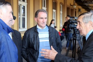 Polaganje venaca na Spomen ploču oslobodiocima Subotice