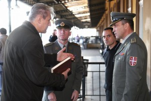Polaganje venaca na Spomen ploču oslobodiocima Subotice