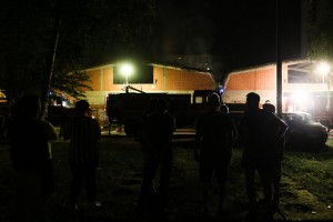 Gašenje požara na centralnim garažama u Šumskoj