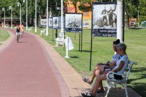 Otkrivanje turističkih tabli Lajošu Vermešu na Paliću