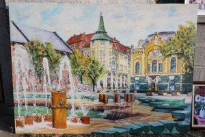 Slikar Josip Cvijin upriličio prodajnu izložbu ispred kuće