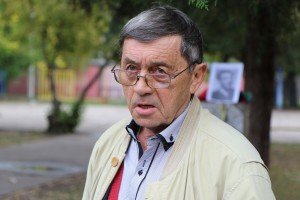 Polaganje venaca kod postamenta Jovanu Mikiću Spartaku