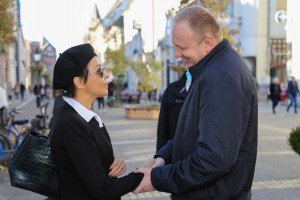 Članovi predsedništva Stranke slobode i pravde sa građanima Subotice