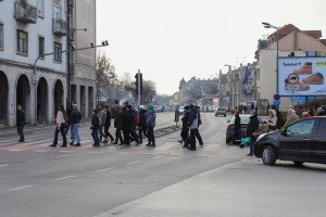 Protest blokiranjem raskrsnice kod hotela "Patria"