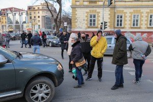 Protest blokiranjem raskrsnice kod hotela "Patria"