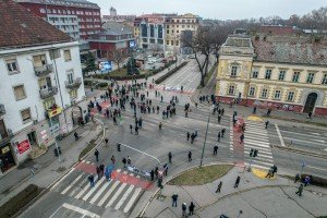 Protest blokiranjem raskrsnice kod hotela "Patria"