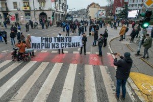 Protest blokiranjem raskrsnice kod hotela "Patria"