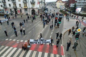 Protest blokiranjem raskrsnice kod hotela "Patria"