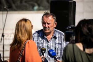 Polaganje venaca na Spomenik žrtvama fašizma