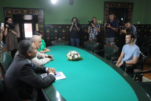 Prijem gradonačelnika Bakića za Aleksu Stevanovića, učenika robotičara