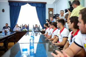 Prijem gradonačelnika Bakića za vaterpolo reprezentaciju Srbije
