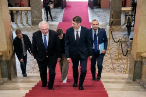 Prijem predsednika Skupštine Balinta Pastora za američkog ambasadora Kristofera Hila