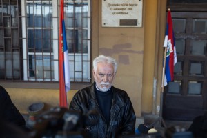 Polaganje venaca ispred Železničke stanice povodom Dana oslobođenja Subotice