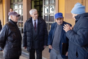 Polaganje venaca ispred Železničke stanice povodom Dana oslobođenja Subotice