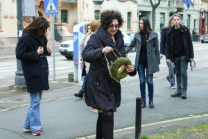 Polaganje venaca na bistu Ferenca Rajhla