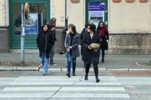 Polaganje venaca na bistu Ferenca Rajhla