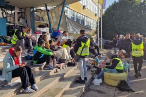 Studenti VTŠ u blokadi - protest ispred obrazovne ustanove
