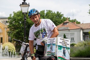 Doček Ivice Tasića nakon vožnje biciklom za humanitarni cilj