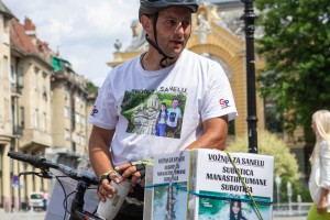 Doček Ivice Tasića nakon vožnje biciklom za humanitarni cilj