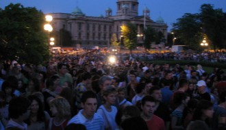 Doček ispred Skupštine (Beograd)