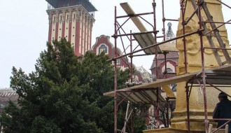 Radovi na restauraciji Spomenika Svetog trojstva