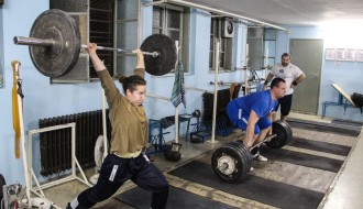 Na treningu Kluba dizača tegova "Spartak"