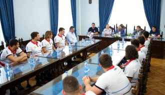 Prijem gradonačelnika Bakića za vaterpolo reprezentaciju Srbije