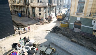 Radovi  oko zgrade Narodnog pozorišta i kod biblioteke